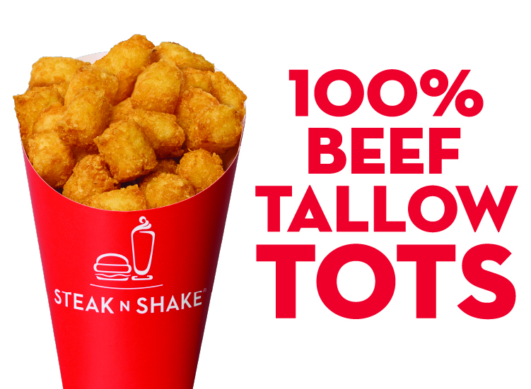 100% beef tallow tots | Steak n Shake
